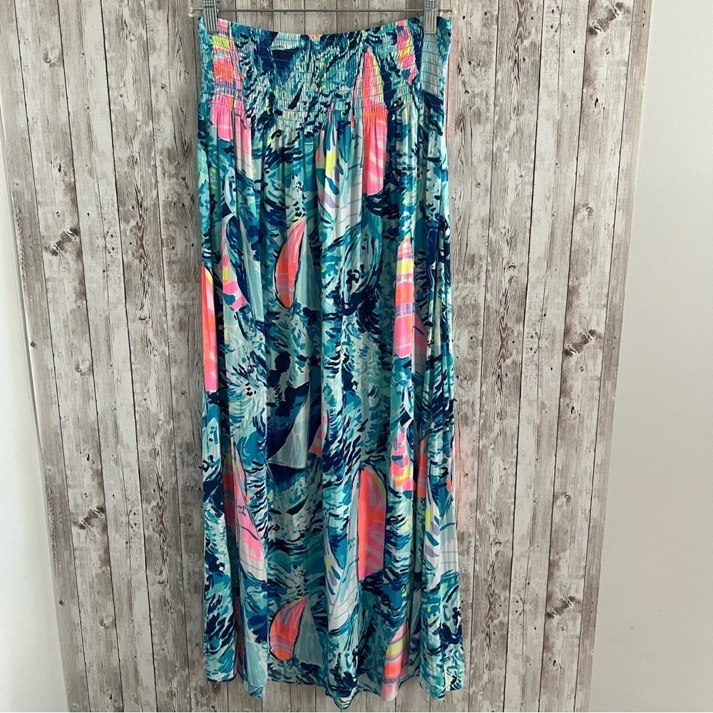 Lilly Pulitzer Vibrant Hey Bay Bay Maxi Skirt Medium